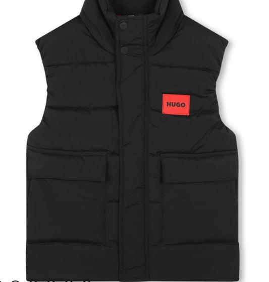 HUGO BOYS BLACK GILET G00482