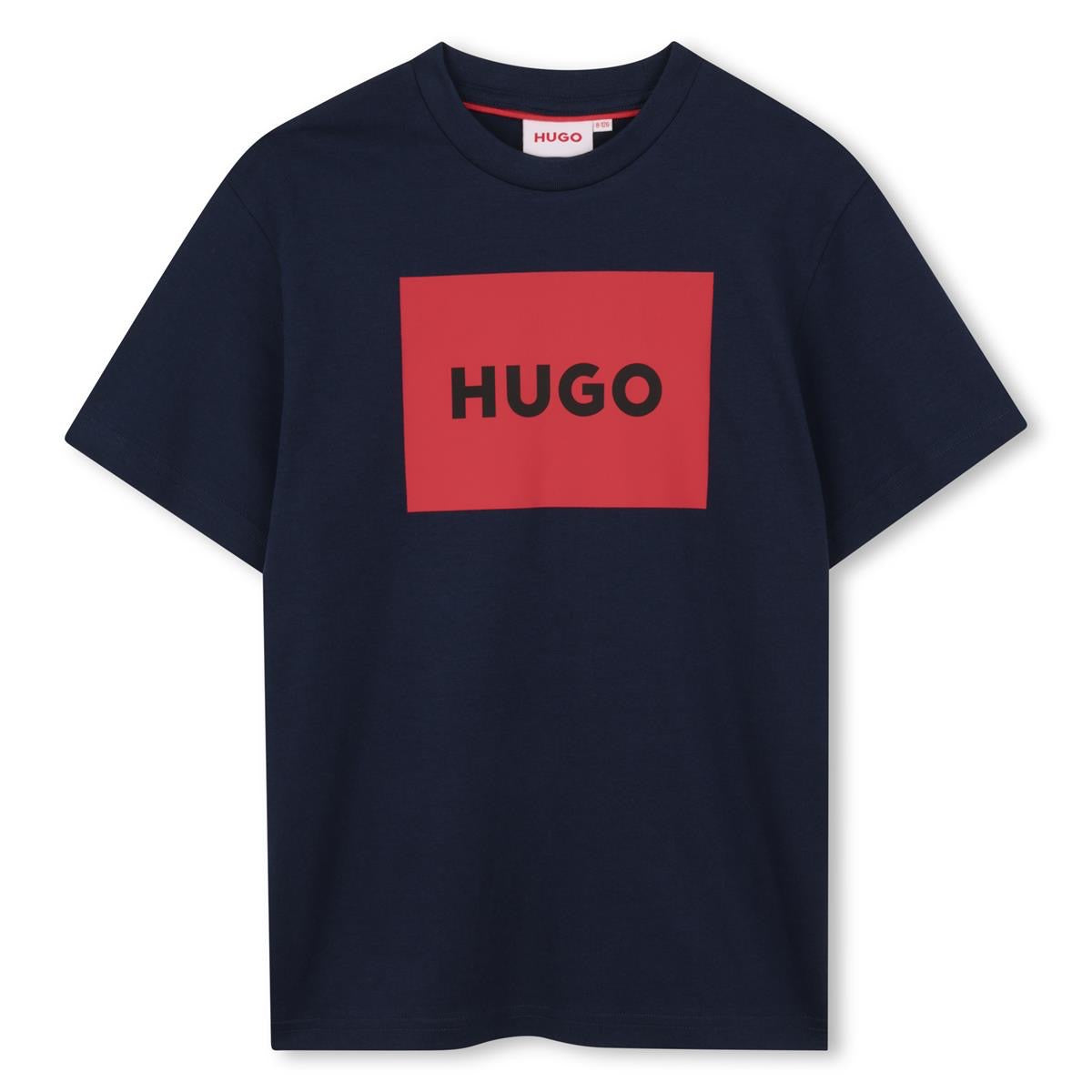 HUGO BOYS NAVY/RED LOGO T SHIRT G00572