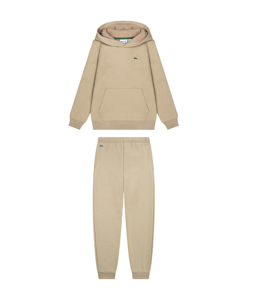 LACOSTE BOYS BEIGE HOODY TRACKSUIT 847028/847032