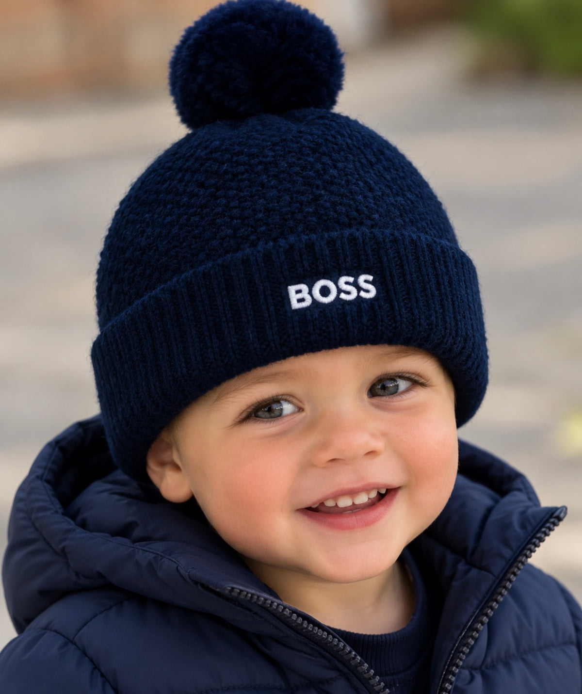 BOSS NAVY BABY BOY HAT J53576