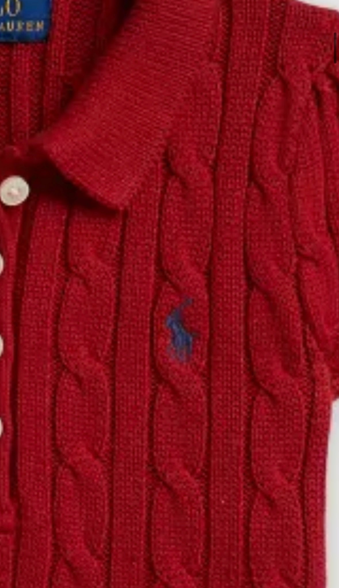 RALPH LAUREN GIRL RED CABLE KNIT DRESS 16526502