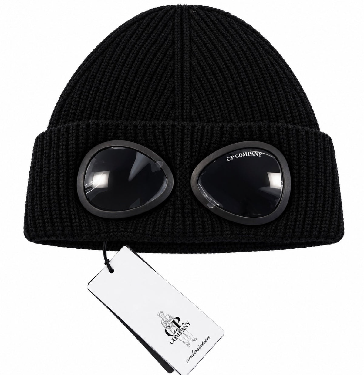 CP COMPANY GOGGLE HAT IN BLACK CQX007