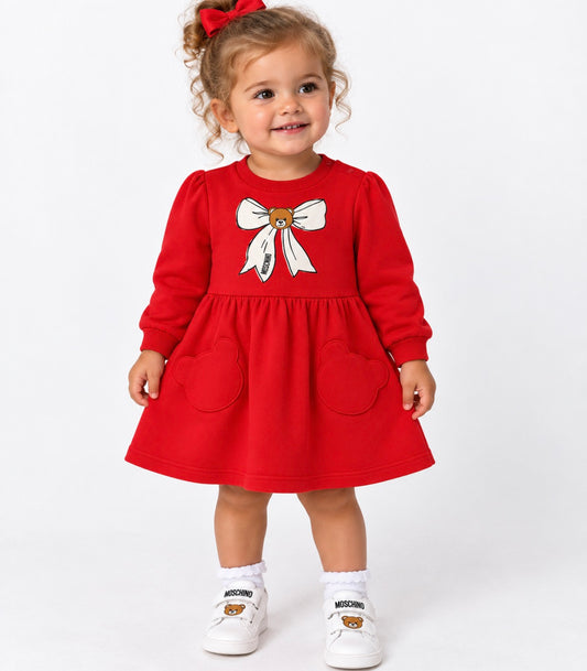 MOSCHINO BABY/TODDLER GIRLS RED DRESS MAV0CU