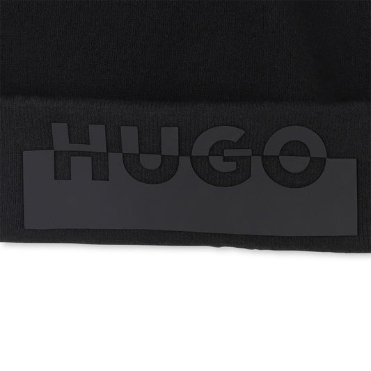 HUGO BLACK PULL ON HAT/BEANIE G00547
