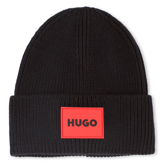 HUGO BLACK PULL ON HAT/BEANIE G00561