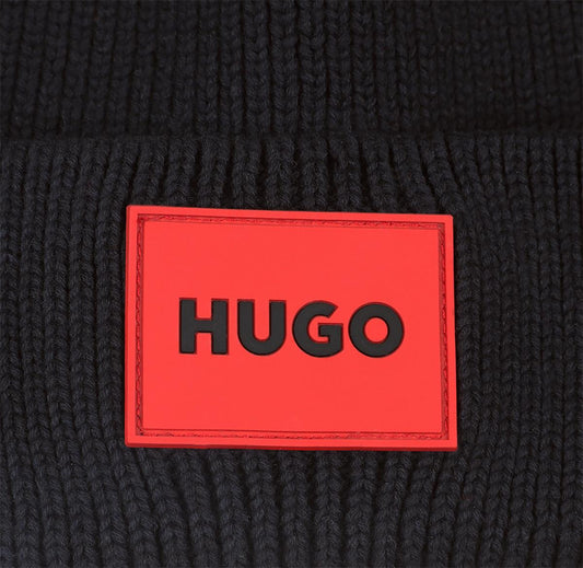 HUGO BLACK PULL ON HAT/BEANIE G00561
