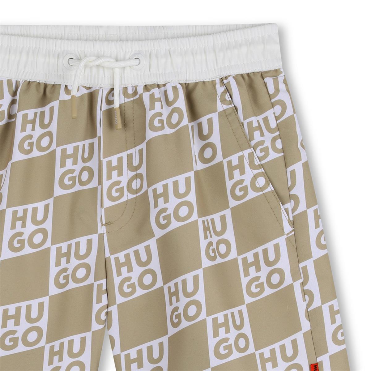 HUGO BOYS BEIGE SWIM SHORTS G00979