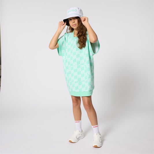 HUGO GIRLS GREEN DRESS G01027