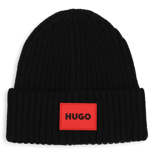 HUGO BOYS BLACK PULL ON HAT G01314