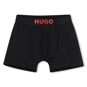 HUGO BOYS BLACK PCK 3 BOXER SHORTS G01348