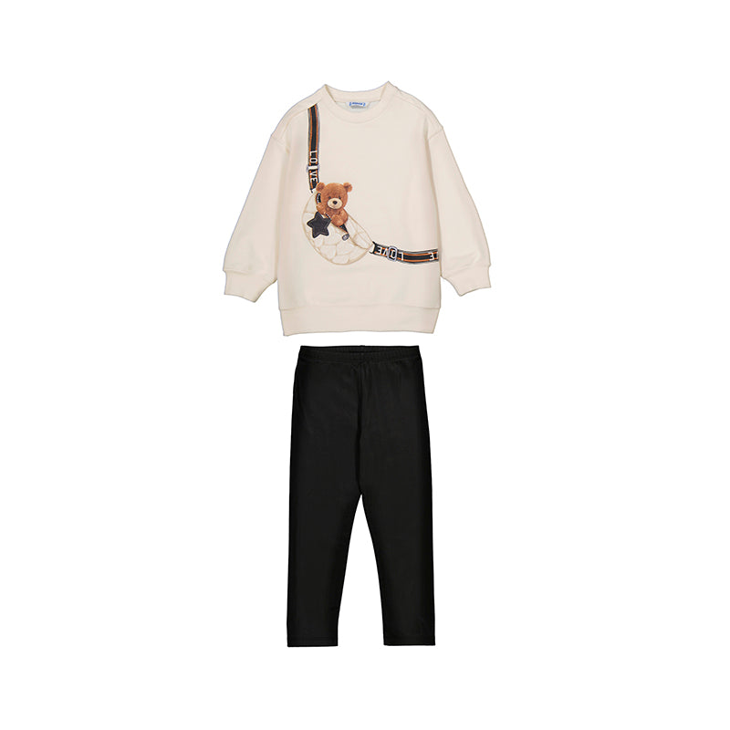 MAYORAL GIRLS BLACK PULLOVER LEGGINGS SET 4.727