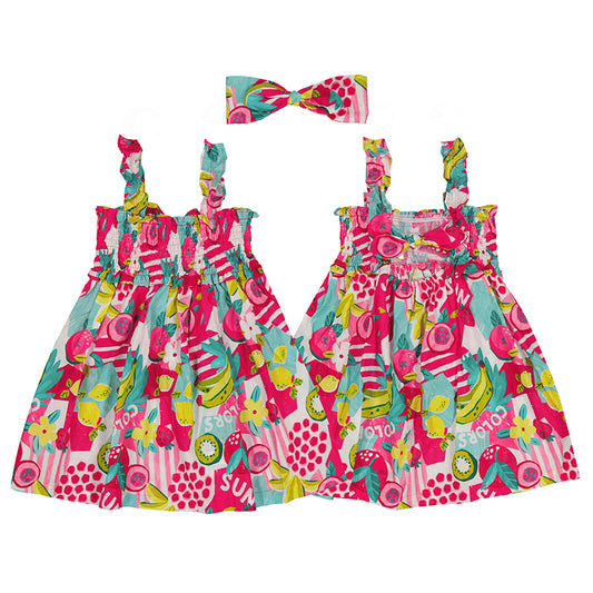 MAYORAL FUCHSIA DRESS AND HEADBAND 3947