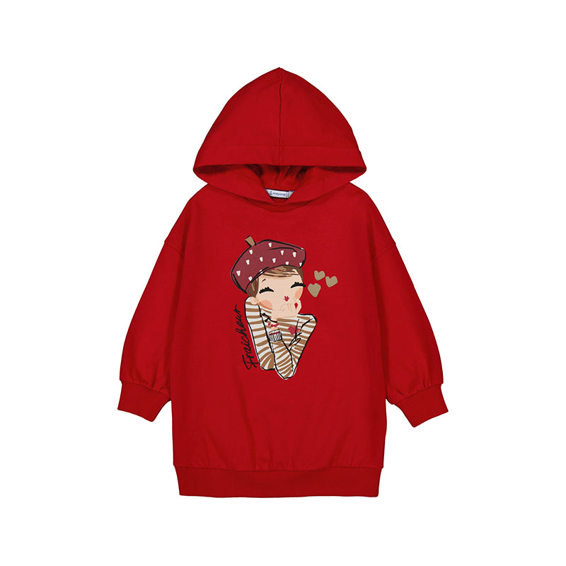 MAYORAL GIRLS RED HOODED DRESS/LEGGINGS SET 4.928