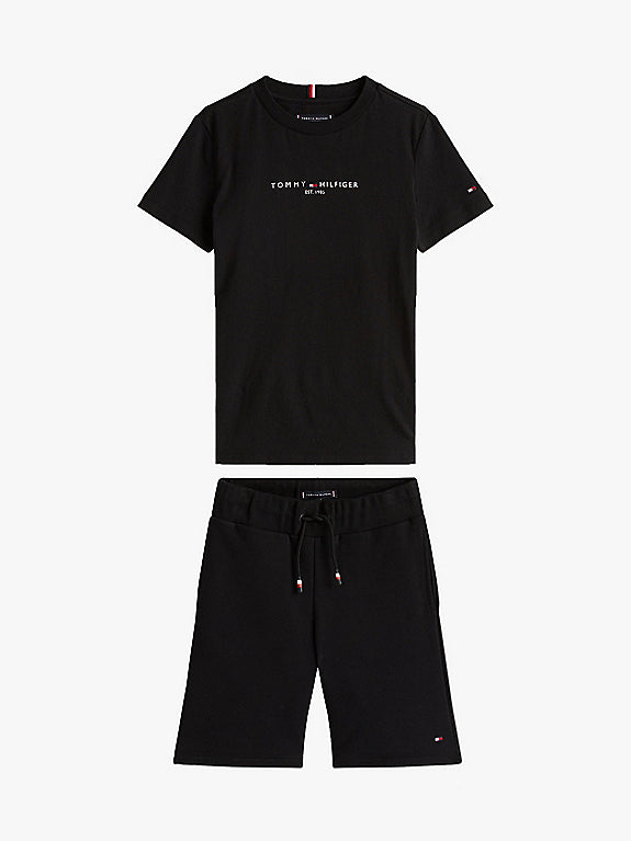TOMMY HILFIGER BLACK SHORTS SET 9666