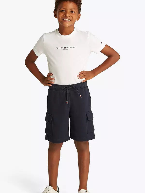 TOMMY HILFIGER NAVY/WHITE CARGO SHORTS SET 9661