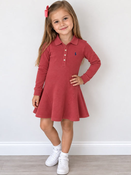RALPH LAUREN PINK POLO FLARE DRESS 25286001
