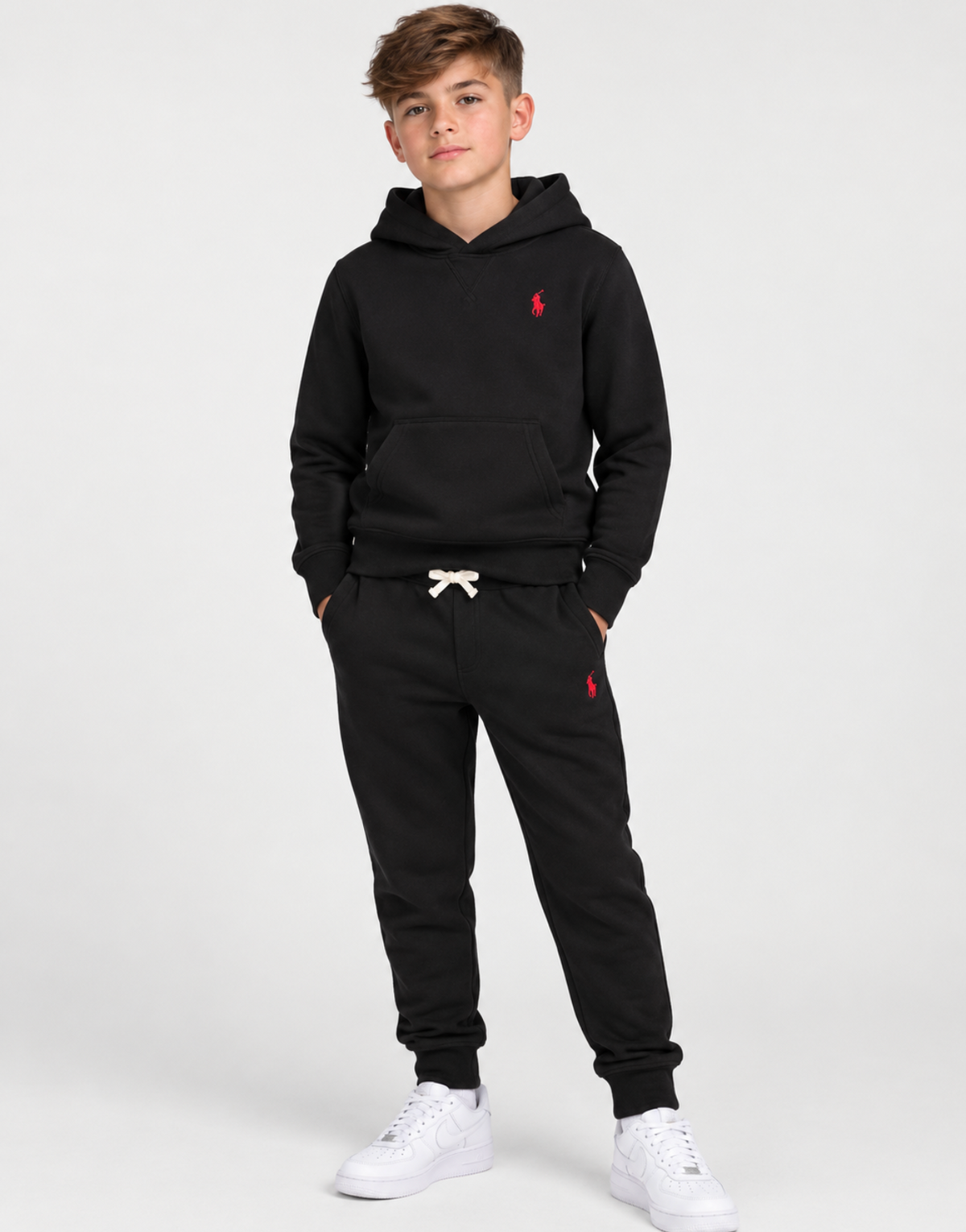 RALPH LAUREN BLACK HOODED TRACKSUIT 49954059