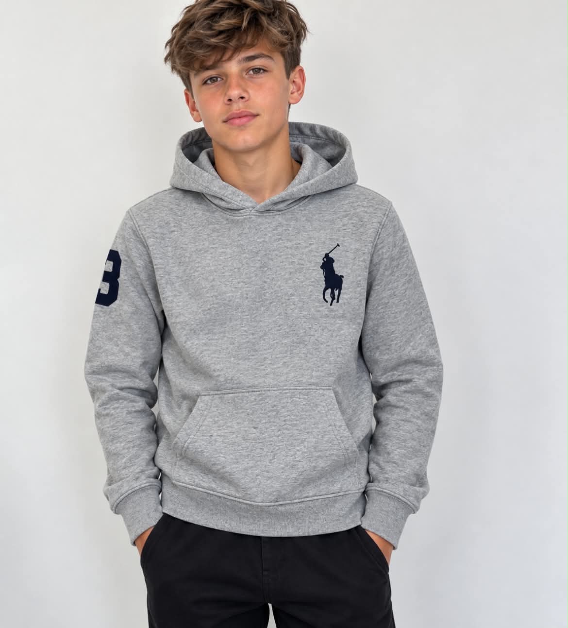 RALPH LAUREN GREY HOODED SWEATSHIRT 79316001