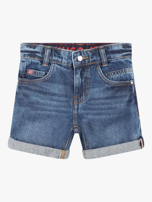 HUGO BLEACHED SOFT DENIM SHORTS