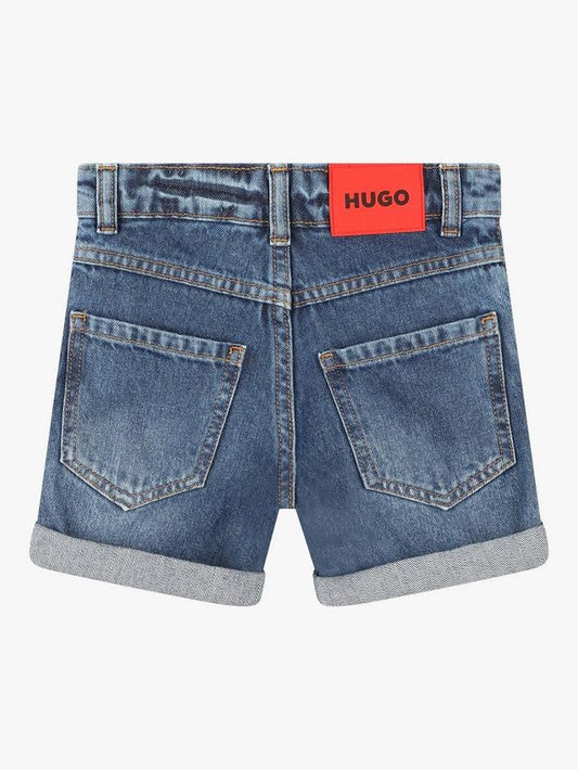 HUGO BLEACHED SOFT DENIM SHORTS