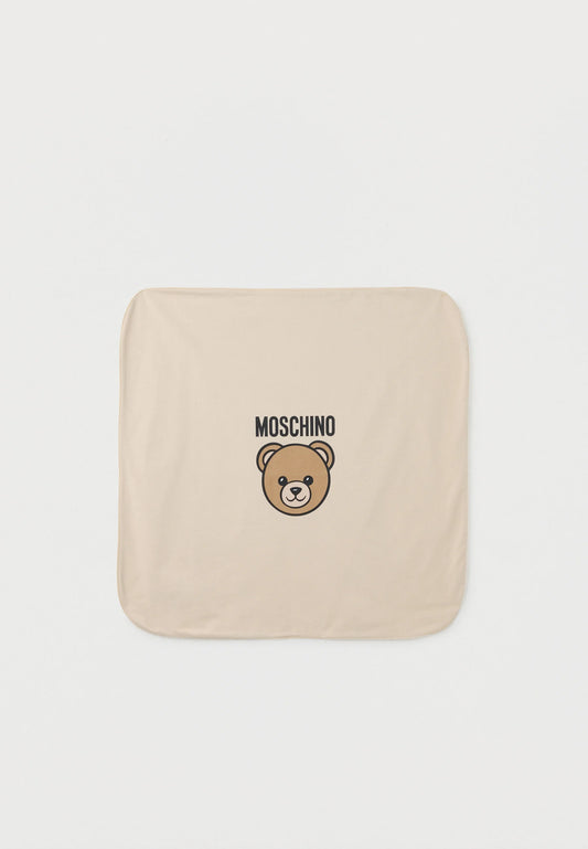 MOSCHINO BEIGE BABY BLANKET MUB00O