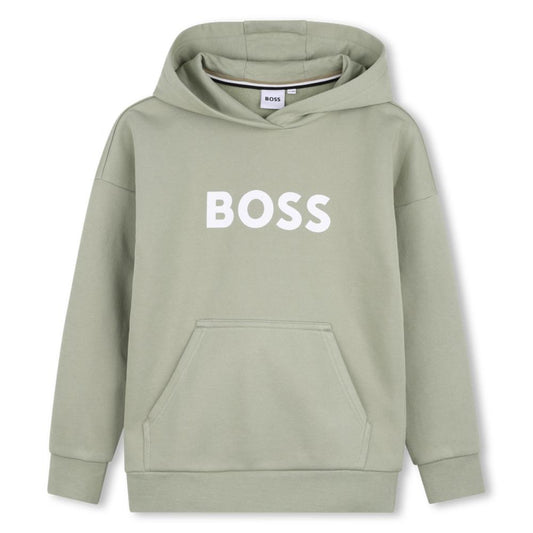 BOSS BOYS HOODY IN ELM GREEN J53396