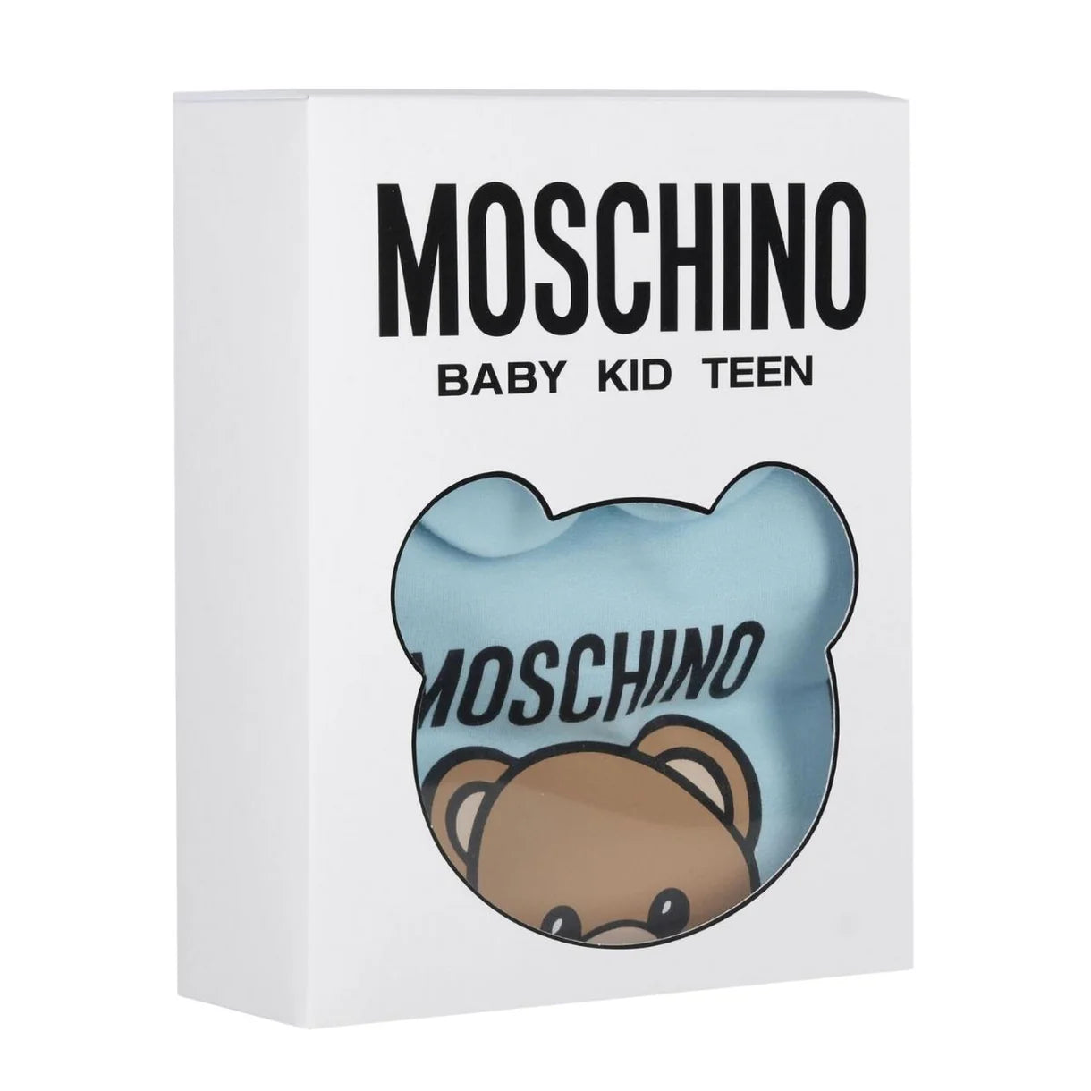 MOSCHINO BABY SKY BLUE BABYGROW WITH GIFT BOX MUY09O