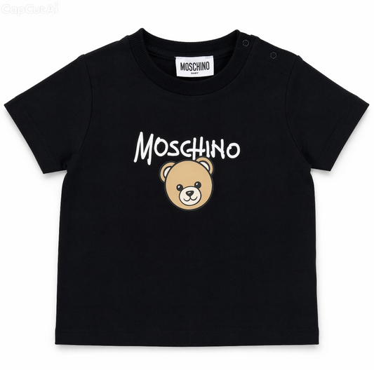 MOSCHINO BABY/TODDLER BLACK T SHIRT M6M047