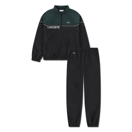 LACOSTE BOYS BLACK/GREEN SHELL TRACKSUIT 847350