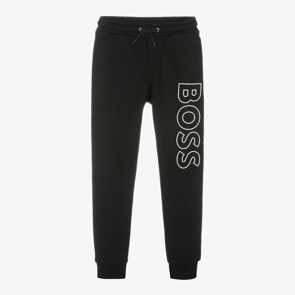 BOSS Boys Black Jersey Zip Up Tracksuit’s