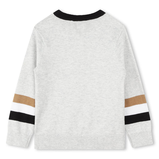 BOSS Boys Grey Logo Pullover