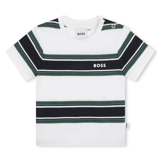 BOSS BABY/TODDLER GREEN STRIPE T SHIRT