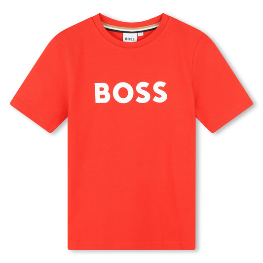 BOSS BOYS BRIGHT RED T SHIRT