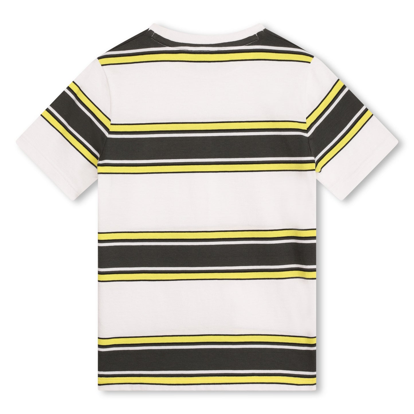BOSS BOYS T-SHIRT WHITE & YELLOW STRIPE.