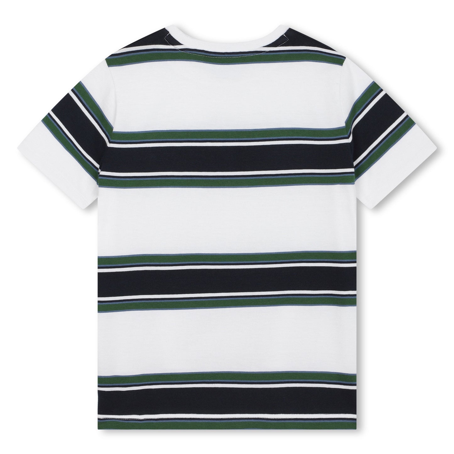 BOSS BOYS STRIPED WHITE & GREEN T SHIRT
