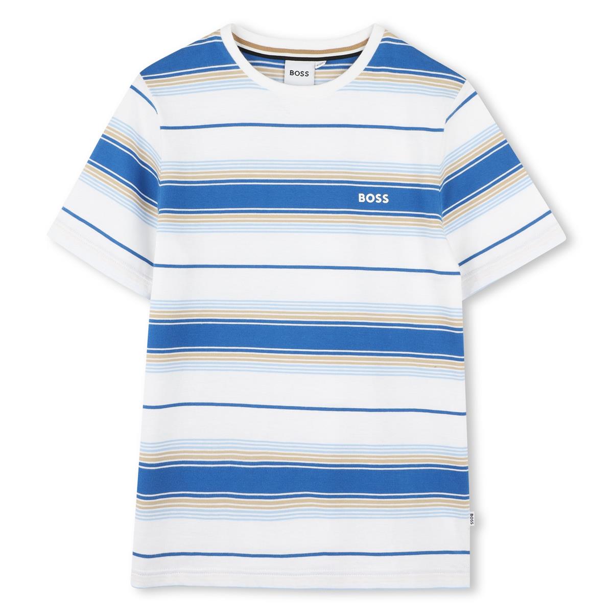 BOSS BOYS BLUE STRIPED T SHIRT J52045