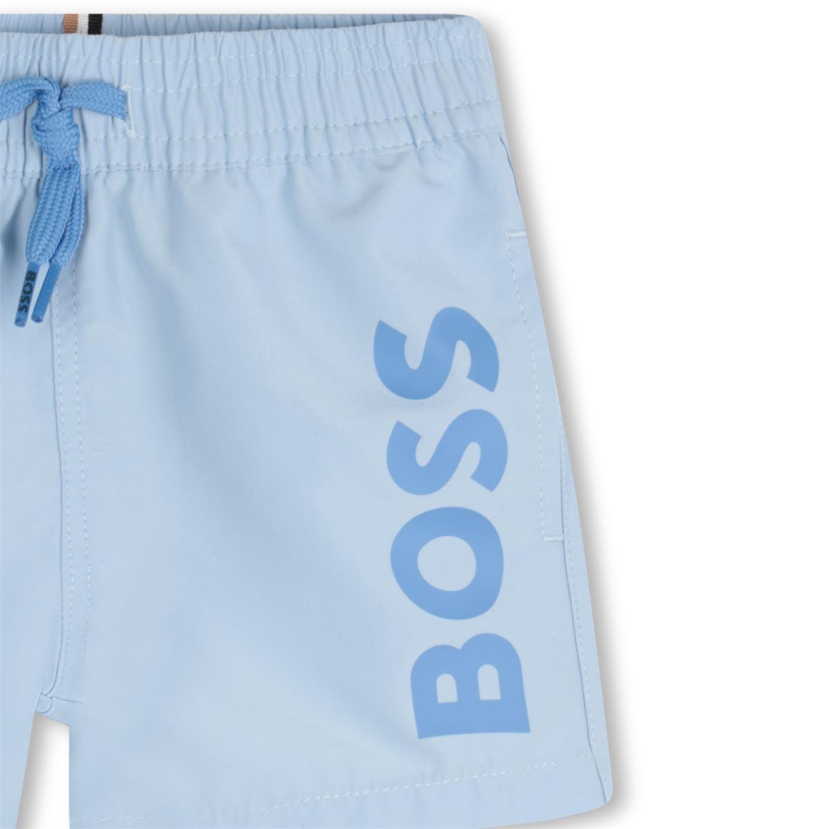 BOSS BOY BABY/TODDLER PALE BLUE SWIM SHORTS J52069