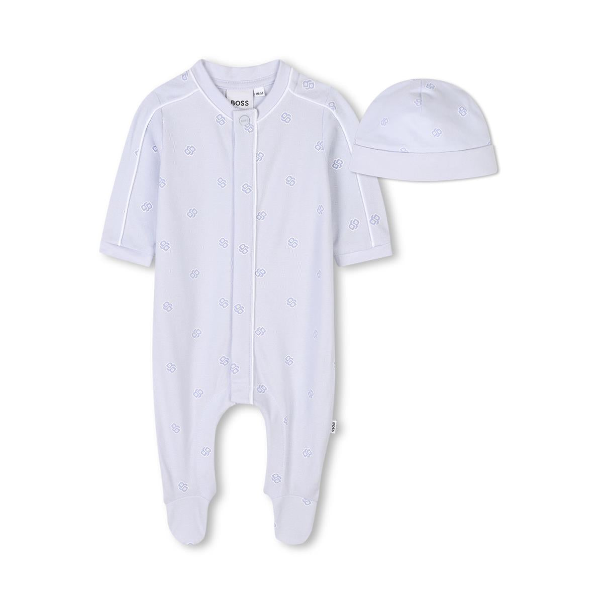 BOSS BOY NEWBORN BABYGRO PALE BLUE+HAT J52221