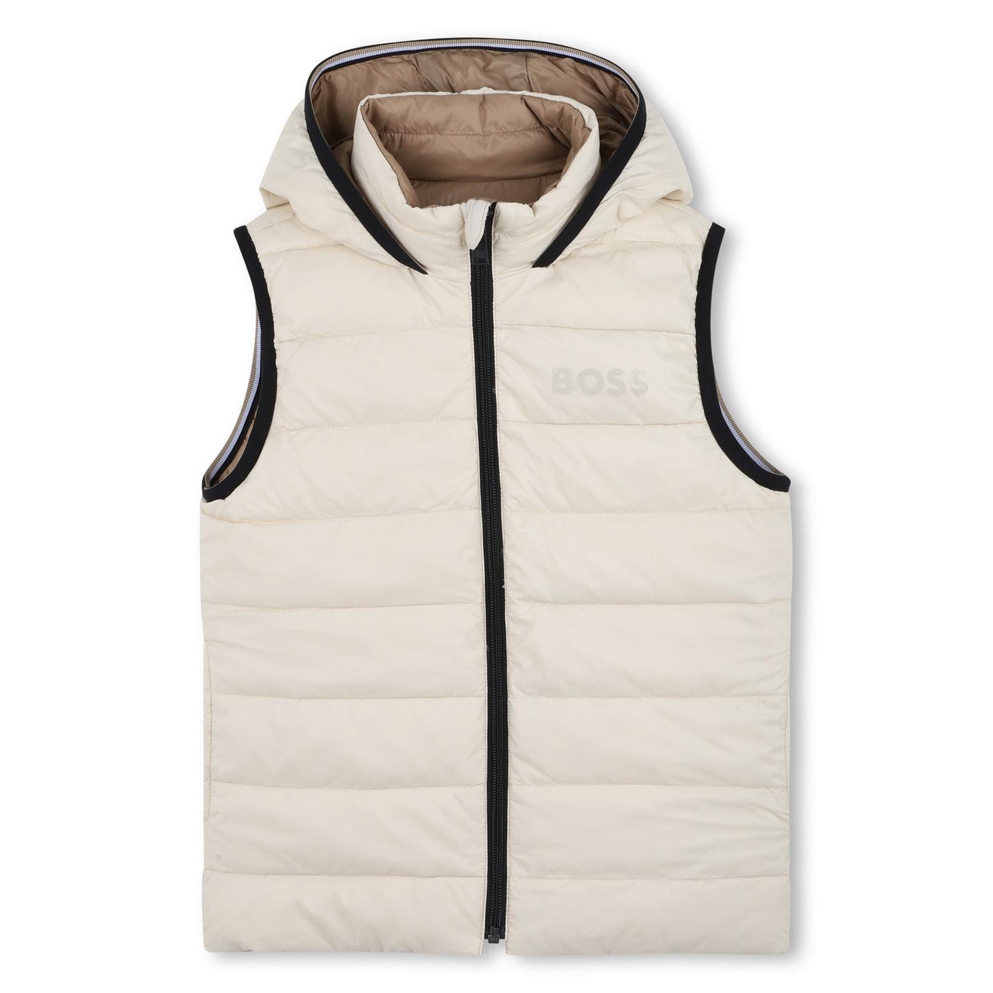 BOSS BOYS REVERSIBLE BEIGE PUFFER JACKET J52395