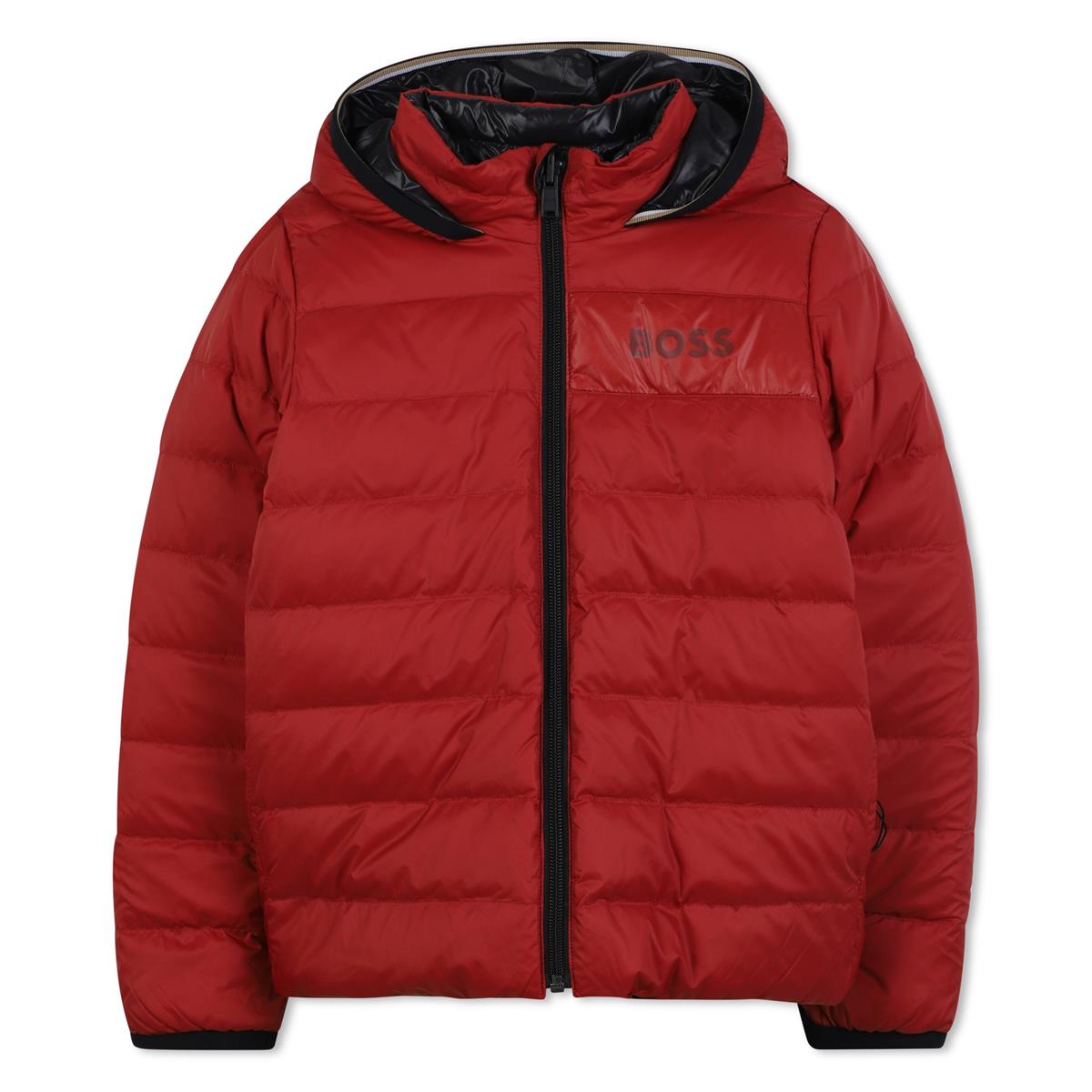 BOSS BOYS RED AND BLACK REVERSIBLE JACKET J52398