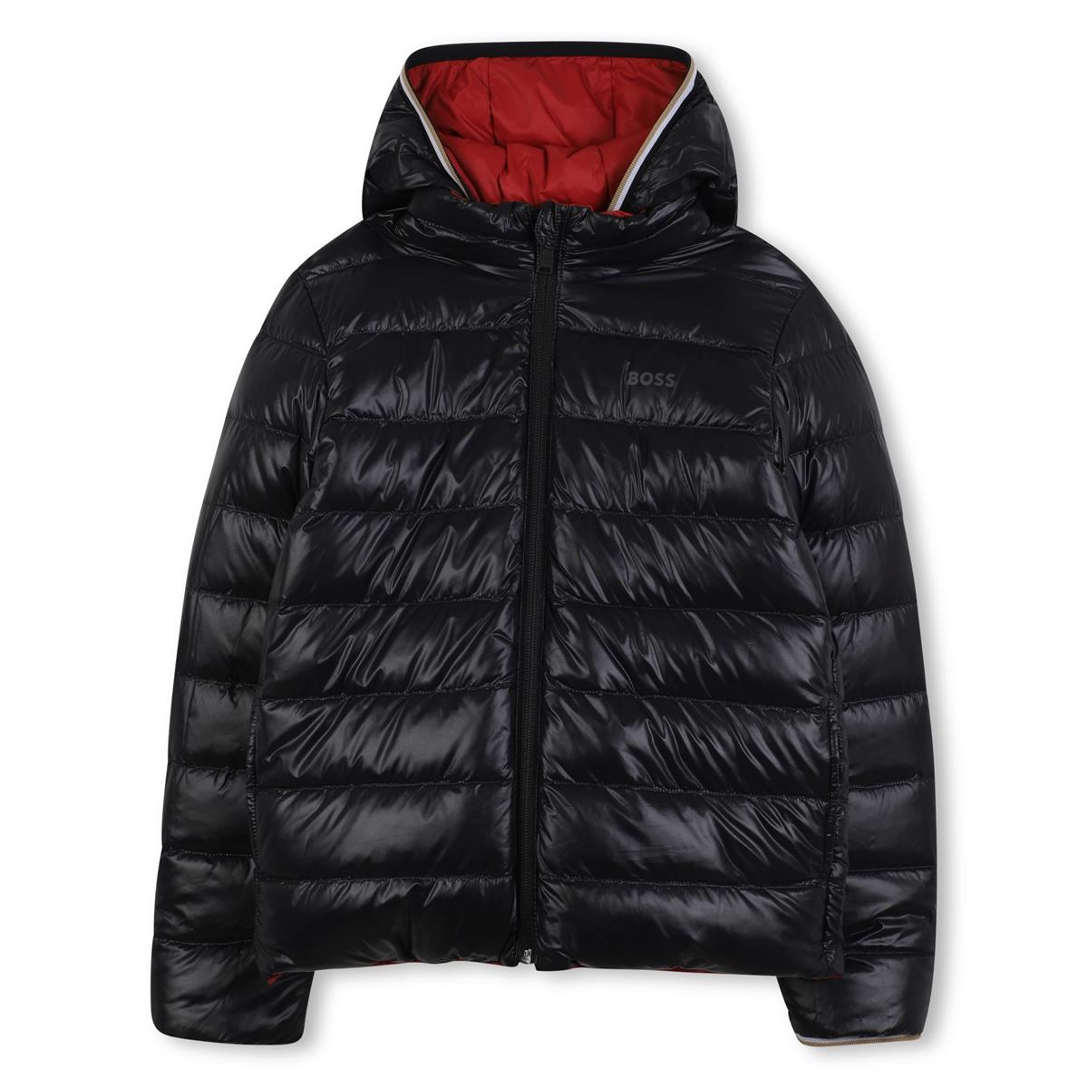 BOSS BOYS RED AND BLACK REVERSIBLE JACKET J52398