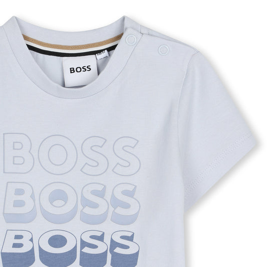 BOSS BABY/TODDLER REPEAT LOGO PALE BLUE T SHIRT J52889