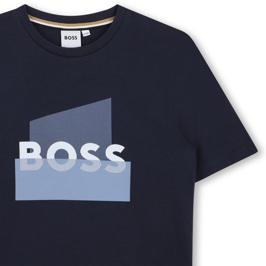 BOSS BOYS NAVY GRAPHIC T SHIRT J52978