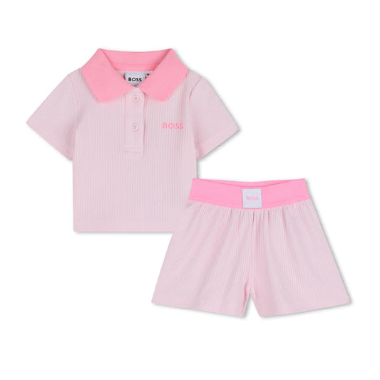 BOSS BABY/TODDLER GIRL PINK 2 PCE SET J53062
