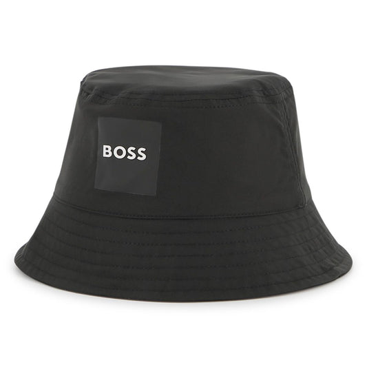 BOSS BOYS BLACK REVERSIBLE BUCKET HAT J53113