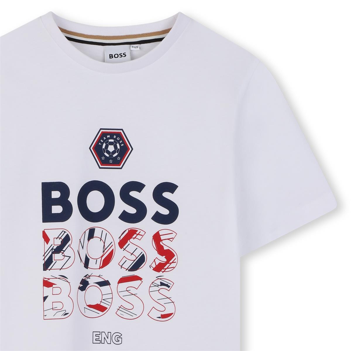 BOSS BOYS WHITE ENGLAND LOGO T SHIRT J53253
