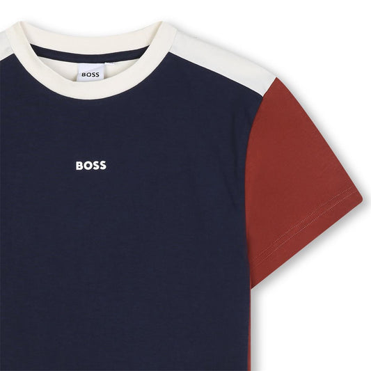 BOSS BOYS NAVY/RED T SHIRT J53422