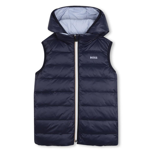 BOSS BOY NAVY REVERSIBLE BODY WARMER/GILET J53436