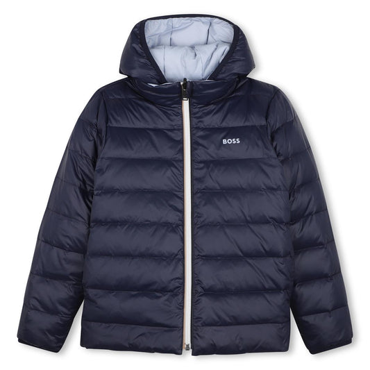 BOSS BOY NAVY/PALE BLUE REVERSIBLE PUFFER JACKET J53439