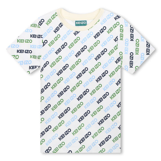 KENZO WHITE BOYS LOGO T SHIRT